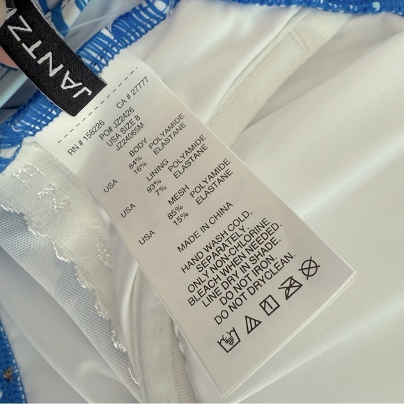 Jantzen Jolie Floral Swimsuit Tommy Control Women Size 8 One Piece Blue White - Picture 10 of 14